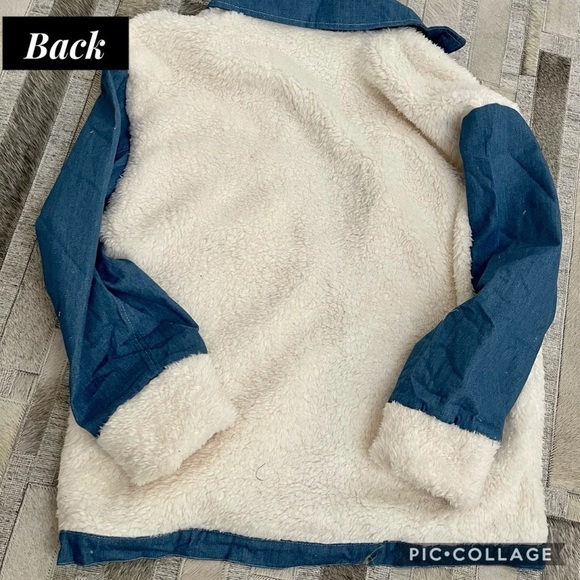 SALE!! Denim & White Furry Jacket - Picture 4 of 4